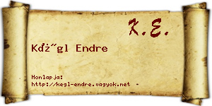 Kégl Endre névjegykártya